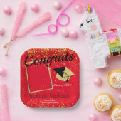 Red Personalisiert Class Foto School Abschluss Pappteller (Party)