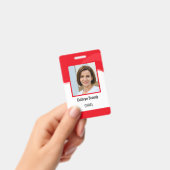 Red Personalisiert Employee, Foto, Bar Code & Logo Ausweis (Handheld)