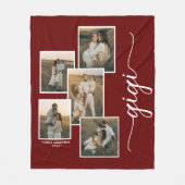 Red Personalisiert Gigi Grandkid 5 Fotocollage Fleecedecke (Vorderseite)