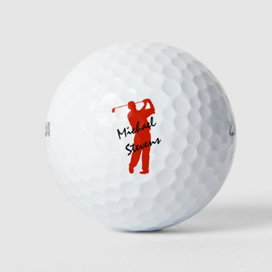 Red Personalisiert Golfer Golfball (Vorderseite)