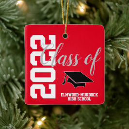 Red Personalisiert High School Abschluss Keramikornament
