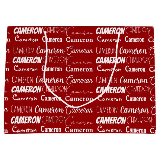 Red Personalisiert Name Schriftart Collage Weihnac Große Geschenktüte (Vorderseite)