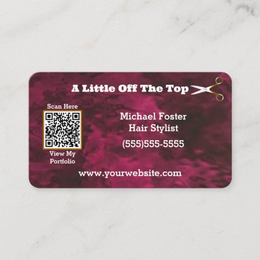 Red Personalisiert QR-Code Business Card Visitenkarte (Vorderseite)