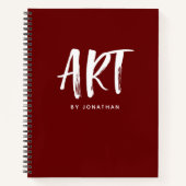 Red Personalisiert Sketchbook Ihr Name Notizblock (Vorderseite)