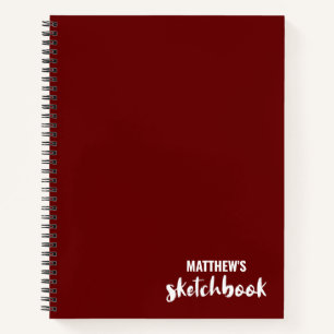 Red Personalisiert Sketchbook Ihr Name Notizblock