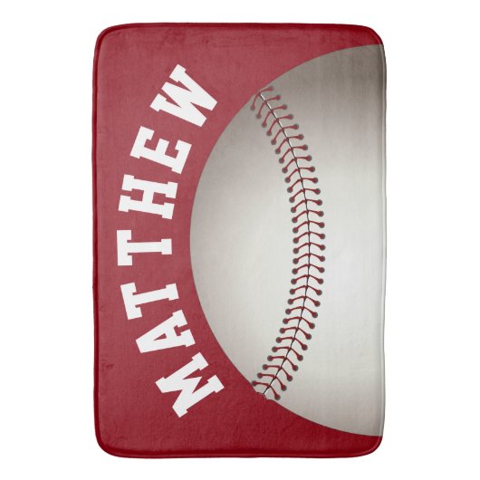 Red Personalisiert Sports Baseball Design Badematte (Vorderseite Vertikal)