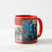 Red Personalize 3 FOTO TEMPLATE Geschenk Kaffee Tasse (VorderseiteRechts)