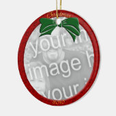 Red Personalize Foto Ornament (Links)