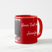 Red Personalize Foto Template Geschenk Kaffee Tass Tasse (VorderseiteRechts)