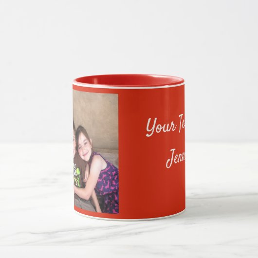 Red Personalize FOTO TEMPLATE Geschenk Kaffee Tass Tasse (Zentrum)
