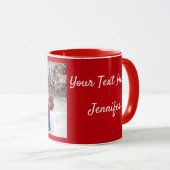 Red Personalize Foto Template Geschenk Kaffee Tass Tasse (VorderseiteRechts)