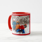 Red Personalize Foto Template Geschenk Kaffee Tass Tasse (Vorderseite Links)