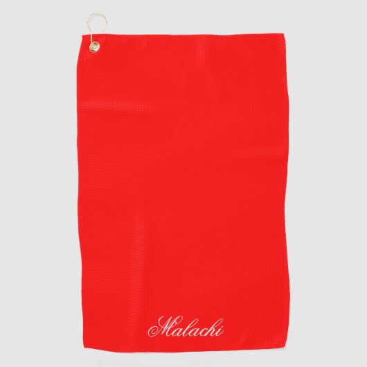 Red Personalized Golf Towel with Custom Name Golfhandtuch (Vorderseite)