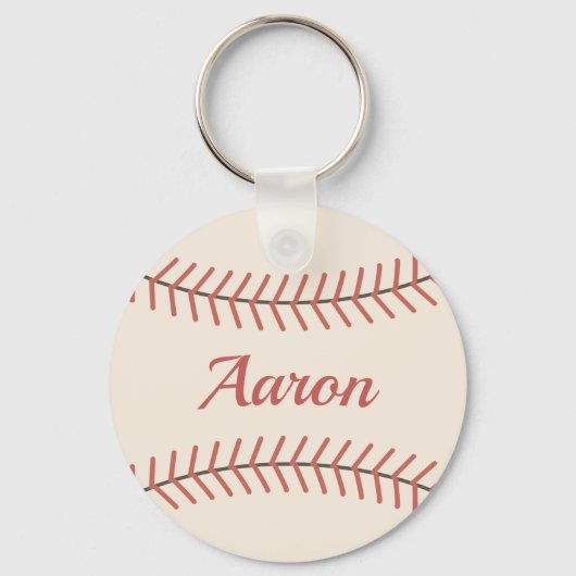 Red Personalized Vintage Baseball Keychain Gift Schlüsselanhänger (Vorderseite)