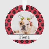 Red Pet Paw druckt Foto für benutzerdefinierten Do Ornament (Vorderseite)