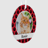 Red Pet Paw druckt Foto für benutzerdefinierten Na Ornament (Vorderseite)
