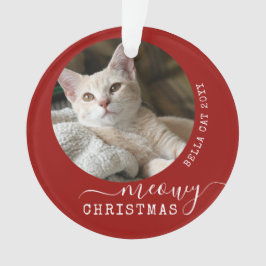 Red Pet Personalisiert Foto Name Meowa Weihnachten Ornament