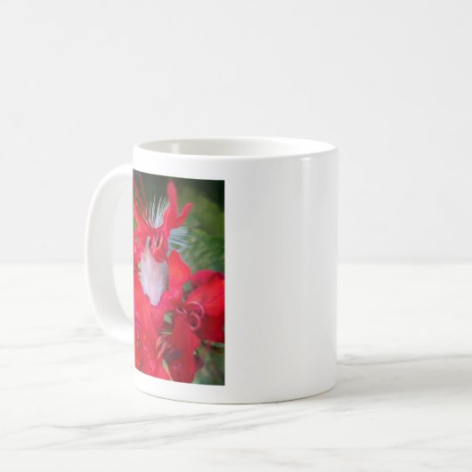 Red Petal Feather Art Print Kaffeetasse (Vorderseite Links)