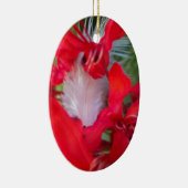 Red Petal Feather Art Print Keramik Ornament (Rechts)