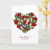 Red petunia and butterfly birthday karte (Gelbe Blume)