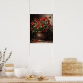 Red Petunia Blume Art Print Poster (Küche)