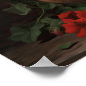 Red Petunia Blume Art Print Poster (Ecke)