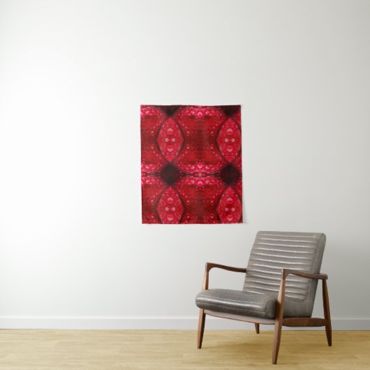 Red Petunia Ikat 4 Wandteppich (Beispiel)