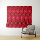 Red Petunia Ikat Too Wandteppich (Beispiel (Horizontal))