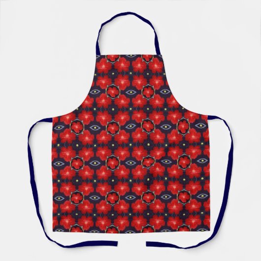 Red Petunia Pattern Schürze (Vorderseite)