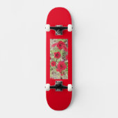 Red Petunias Skateboard (Vorderseite)