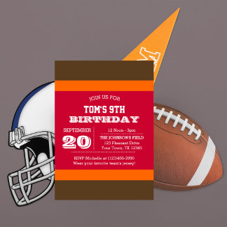 Red Pewter Orange Team Einladung zum Geburtstag