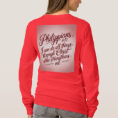 Red Philippians Bible Quote T-Shirt (Rückseite)