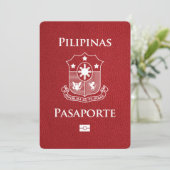 Red Philippines Passport Save the Date (Stehend Vorderseite)
