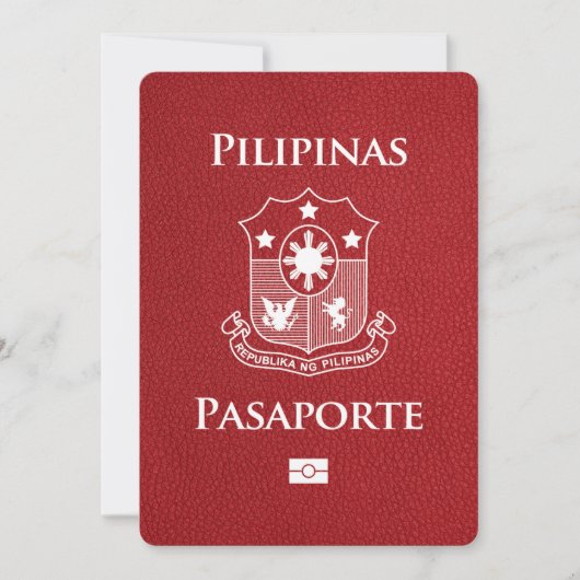 Red Philippines Passport Save the Date (Vorderseite)