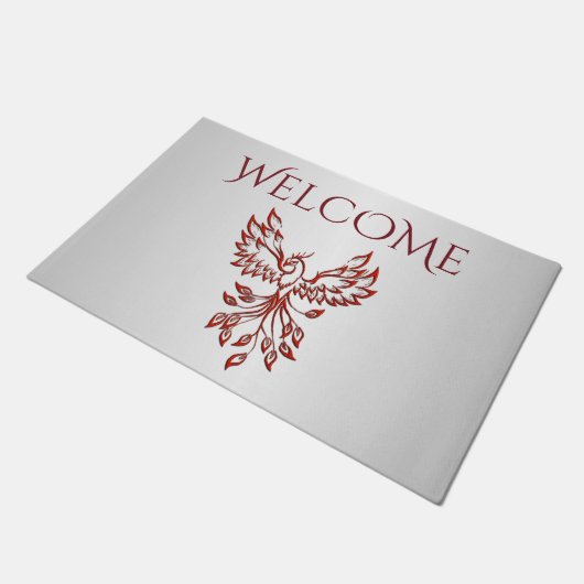 Red Phoenix erhöht Silber Fußmatte (Schrägansicht)