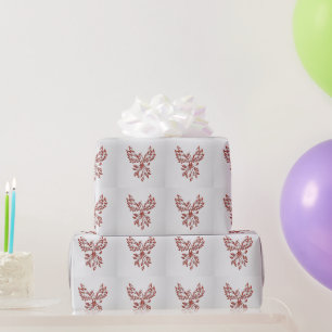 Red Phoenix erhöht Silber Geschenkpapier