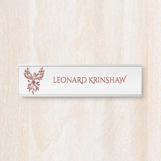 Red Phoenix erhöht Silber Türschild (Vorderseite )