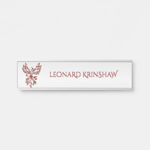 Red Phoenix erhöht Silber Türschild