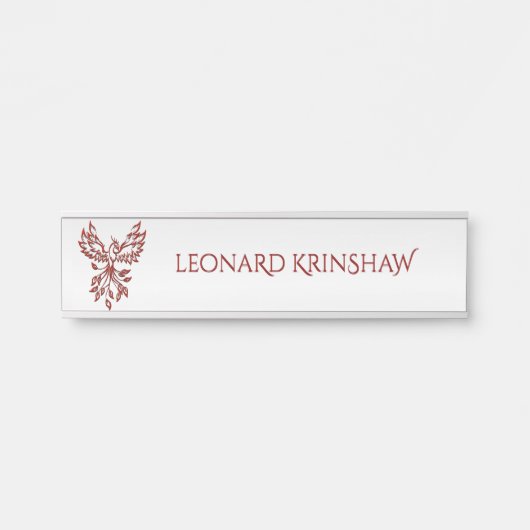 Red Phoenix erhöht Silber Türschild (Vorderseite )