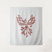 Red Phoenix erhöht Silber Wandteppich (Vorderseite)