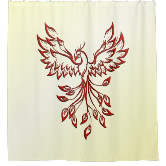 Red Phoenix Erhöhungen Duschvorhang (Vorderseite)