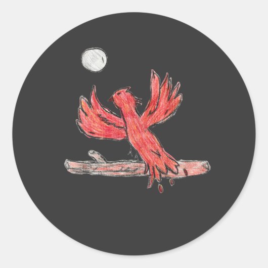 Red Phoenix Runder Aufkleber (Vorderseite)