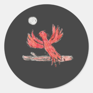 Red Phoenix Runder Aufkleber