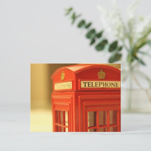 Red Phone Booth Postkarte (Stehend Vorderseite)