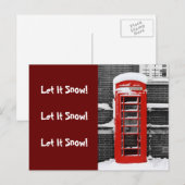 Red Phone Box Feiertagspostkarte (Vorne/Hinten)