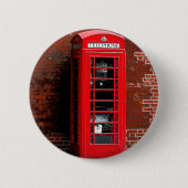 Red Phone Box London England UK Button (Vorderseite)