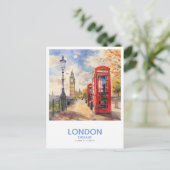 Red Phone Boxes - Save the Date in England Postkarte (Stehend Vorderseite)