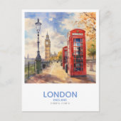 Red Phone Boxes - Save the Date in England Postkarte (Vorderseite)