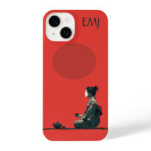 Red Phone Case mit Anime Girl | Personalisierbar