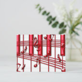 RED PIANO KEYBOARD POSTKARTE (Stehend Vorderseite)
